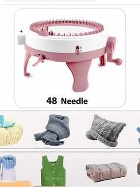 SHEIN Pink 48-Needle Hand Crank Knitting Loom